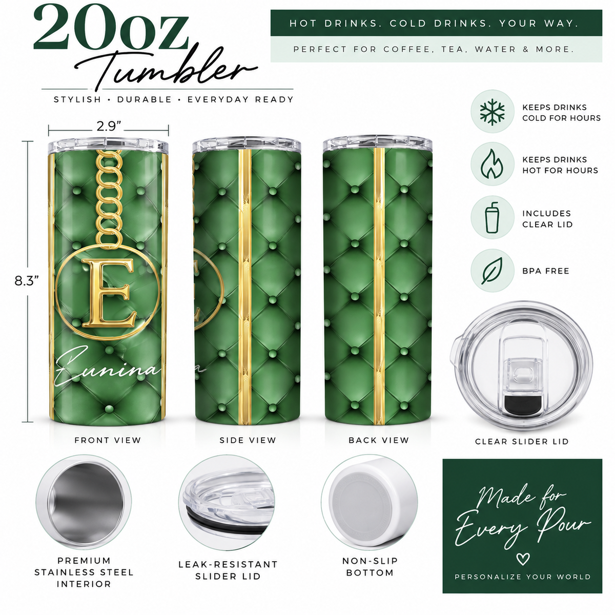 Personalized Luxury 20oz Tumbler
